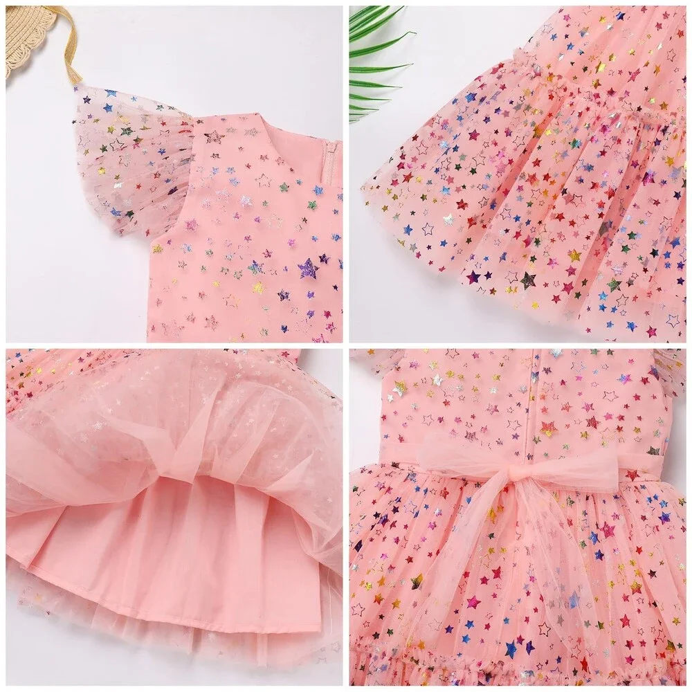 7th 8th Birthday Girl Outfit Dress Girl Toddler Boho Princess Party Dress 3-4Y